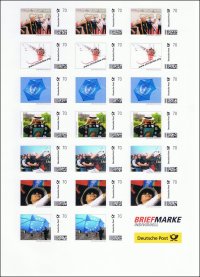 Stamp Sheet, personalized Stamps of our
                  United-Kites-Team (2016)
